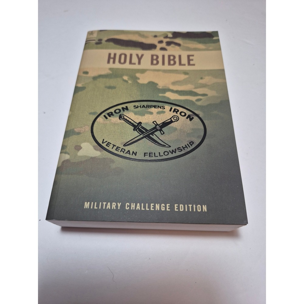Holy Bible Military Challenge Edition Camo Iron Sharpens Iron Veteran Fellowship